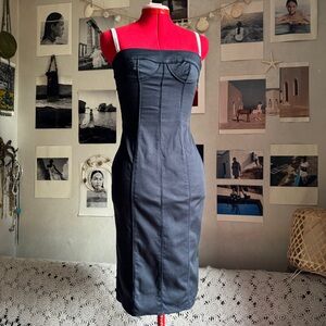 Dolce & Gabbana navy blue Bodycon Bustier Dress with straps